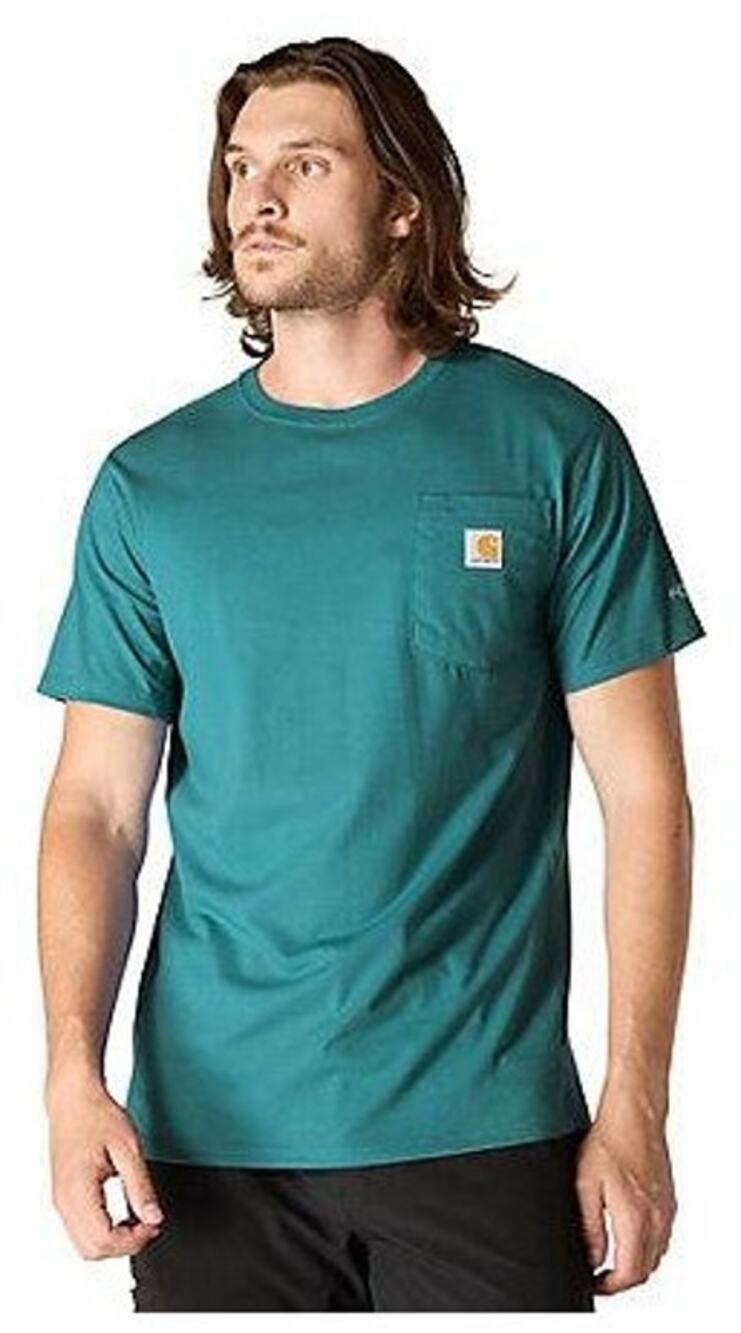 NWT Carhartt Force Relaxed Fit Short Sleeve Pocket T-Shirt in Teal size XL